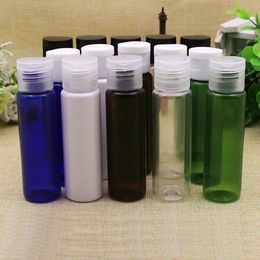 50pc 30ml blue brown white clear Plastic Cream Bottle Flip cap Refillable Cosmetic Lotion Pack Empty Shower Bottles