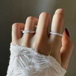 Cluster Rings Cute Female Small Open Finger Ring 100% Real 925 Sterling Silver Adjustable Promise Love Engagement For WomenCluster