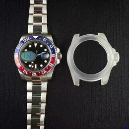 Мужские часы 40 -миллиметровые автоматические механические часы GMT из нержавеющей стали Blue Black Ceramic Sapphire наручные часы Montre de Luxe Watches Подарок