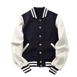 Arrival Spliced Brand Single Breasted Patchwork Short Style Rib Sleeve Bomber Jacket Men Cotton Casual Baseball Coat 201127