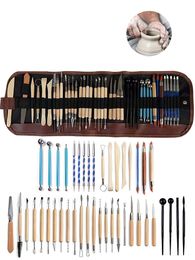 43PCS/Set Pottery Clay Sculpting Tools Double Sided Ceramic Clay Carving Tool for Shaping Embossing Modelling KDJK2207