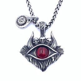 Niche Design Satan Devil's Eye Pendant Necklace Male Retro Personality Hip-Hop Dark Fashion Street All-Match Jewellery Gift