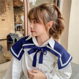 Bow Ties 2022 Knitted Fake Collar Blouse Doll False Detachable Shirt Top Women Nep Kraagie Clothes Accessories Donn22