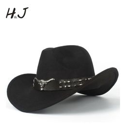 2 Women Men Hollow Western Cowboy Hat With Tauren Belt Winter Autumn Outback Jazz Toca Sombrero Cap Size 5658CM 220813