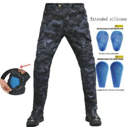 Motorcycle Apparel Riding Jeans Volero Loose Straight Motocross Protection Pants Navy Blue Camouflage Motor Biker Cycling TrousersMotorcycle