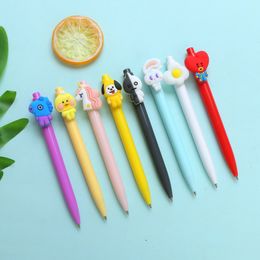 push gel ink ballpoint pen candy Colour cute cartoon characters plastic with promotional gift custom logo