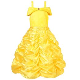 Little Girls Princess Yellow Party Costume Off Shoulder Dress Dresses Clothing Clothes For Christmas Party