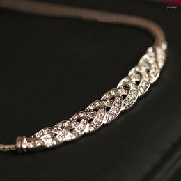 Choker Chokers Vintage Gold Silver Necklace Wheat Ears Retro Weave Full Crystal Short For Women Girl Collares Sexy JewelryChokers