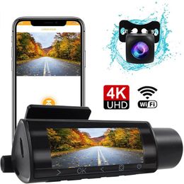 Car Video UHD Dash Cam 3.16 Inch Front And Rear LCD Display Dual Camera WiFi Digital Recorder WDR IR Lens Night Vision CarCar