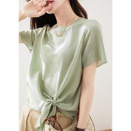 Women's Blouses & Shirts Women Summer Style Chiffon Tops Lady Casual Short Flare Sleeve O-Neck Solid Colour Blusas SP1514Women's