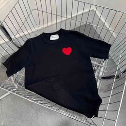 Women's T-Shirt 2022 early spring new love round neck short sleeve sweater women's fashion