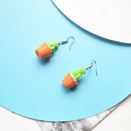 Dangle & Chandelier Korean Harajuku Cartoon Potted Earrings Resin Lovely Flowerpot Jewellery Summer Holiday Party Gift Cactus EarringsDangle