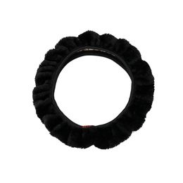 Steering Wheel Covers Home Car Interior Plush Stretchable Cover Classic Comfortable Black Protection CoverSteering