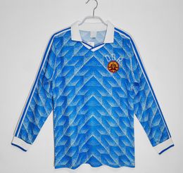 1988 1990 DDR Oberliga retro soccer jersey 88 90 EAST gerMan Stubner Kirsten Sammer Andreas Thom Thomas Doll classic vintage football long sleeve shirt