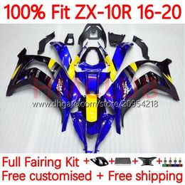 -Injektionsverkleidungen für Kawasaki Ninja ZX 10 R 1000 CC ZX1000 C 16-20 25 NO.2 ZX 10R 1000CC ZX-10R ZX10R 16 17 18 19 20 ZX-1000 2017 2017 2018 2020 OEM Body Blue Black Black Schwarz