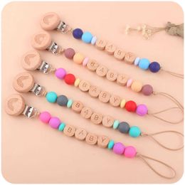 New baby products cartoon beech rainbow clip can soothe Baby Pacifier chain with DIY name to prevent chain falling off