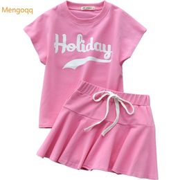 3 4 5 6 7 8 9 10 11Y Toddler Kids Baby Girl Clothes Set T shirt Tops Skirt 2PCS Outfits Clothing Suit Children Tracksuit 220620