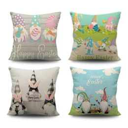 Cushion/Decorative Pillow Gnome Goblin Eggs Printing Linen Easter Case Sofa Home DecorCushion/Decorative Cushion/DecorativeCushion/Decorativ