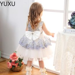 Rainbow Chiffon Little Girl Pageant Dresses 2022 Pink Girls Prom Gowns Zipper Bow Back Sleeveless Lace Tutu Long Kids Formal Party Birthday Princess Wear