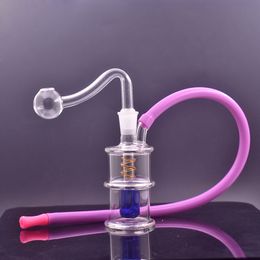 2styles Glass Oil Burner Bong Water Pipes with 10mm Male Thick Pyrex Glass Oil Burner Pipe Silicone Tube New Smokng Accessories for Dab Rig Bong Cheapest Wholesale