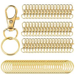 Keychains 100PCS Swivel Clasps Lanyard Snap Hooks With Key Rings Chain Clip Lobster Claw For Jewellery DIY Crafts Miri22