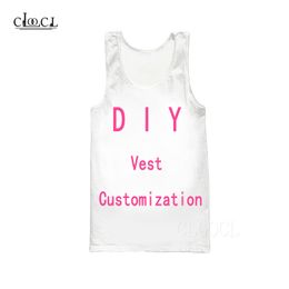 DIY Personalized Design Bodybuilding Tank Top Factory Fashion Completely Custom Picture Anime 3D Print Unisex Vest Customize 220706