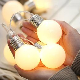 Strings LED Light Garlands Battery-operated Bulb Globe Fairy String Lights Bedroom Camping Christmas Wedding Decorations 1.5m 3m 6mLED