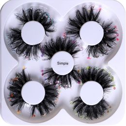 Multilayer Thick Curly Sequined False Eyelashes Soft Light Messy Crisscross Hand Made Glitter Fake Lashes Extensions Makeup for Eyes DHL