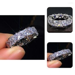 Wedding Rings Lady Ring All Round Jewellery Long Lasting Inlay Sparkling Band Women For Engagement Wynn22