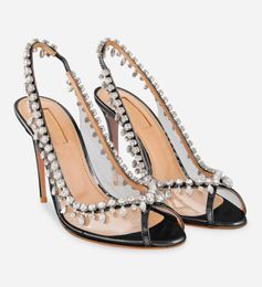 Luxury Summer Brands Temptation Sandals Shoes Women Strappy Spikes Slingback Lady Sexy Pointed Toe High Heels Wedding Party Wedding Gladiator Sandalias 35-44