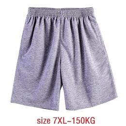 large size 7XL 150KG summer men cotton shorts soprts big sales Comfortable soft oversize loose black gray 220318