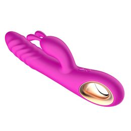 Rabbit Vibrator Vagina G Spot Clitoris Nipple Dual Stimulator Massager Vibration Silicone Waterproof Sex Toys vibrators for women