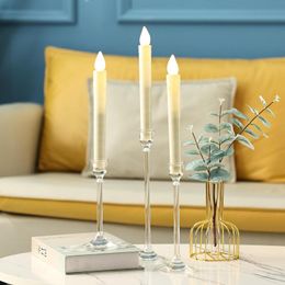 Candle Holders 3Pcs Crystal Acrylic Candlestick Centerpieces Road Lead Candelabra Wedding Porps Christmas DecoCandle