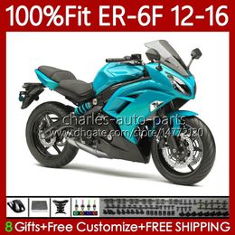 Injection Mould Body For KAWASAKI NINJA 650R 650 R ER6 F ER 6F 2012-2016 Bodywork 136No.39 ER-6F ER6F 12 13 14 15 16 650-R Glossy cyan 2012 2013 2014 2015 2016 OEM Fairing Kit