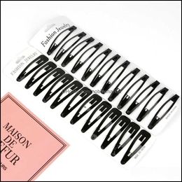 Hair Clips Barrettes Jewelry Black Sample 12Pcs/Set Metal Hairpins Bb Headbands For Girls Womens Hairgrips Styling Accessories H0916 Drop