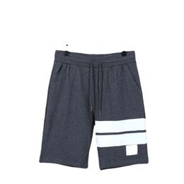 2022 four bar summer yarn dyed casual shorts cotton simple trend versatile outdoor sports beach pants