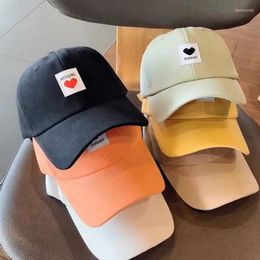 Berets Baseball Hat Cotton Cute Heart Sports Cap Sun For Men Women Adjustable Yellow Fastener Tape Casual HatsBerets Davi22