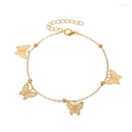 Anklets Trendy Butterfly Ankle Bracelet For Women Gold Silver Colour Anklet Bohemian Summer Sandals Beach Jewellery Girl Foot Chain Marc22