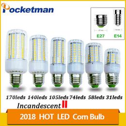2018 HOT LED Corn Light bulb 50W 40W 30W 25W 15W 12W Incandescent lamp replaced by E14 e27 led corn light bulb 5730 SMD 85-265V H220428