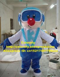 Mascot doll costume Cool Blue Boy K Mascot Costume Mascotte Penester Mole Manor Lad Spadger Adult With Blue Glasses Big Red Nose No.2831