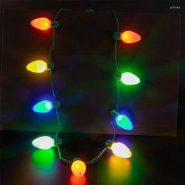 Chokers Lights Glowing Necklace Christmas Party Festival Neck Light Up Chain Necklaces Xmas Gifts Navidad Bulb Z9A1Chokers Godl22