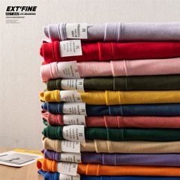 Extfine 100% Combed Cotton Short Sleeve T-shirt Men Summer Casual Tshirt Women Basic Harajuku Soft T Shirt Tops Tee 220323