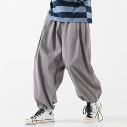 Erkek pantolon sokak kıyafeti harem baggging jogging eşofman büyük boy erkek kasık geniş bacak sıradan erkekler pantolonlar damla 220826