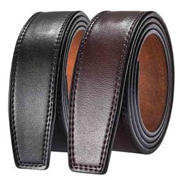 Belts 100% Cowhide Genuine Leather Belt Men Without Automatic Buckle 3.5cm Wide Luxury Designer High Quality No B295Belts