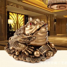 Interior Decorations 1pcs Chinese Fortune Frog Feng Shui Lucky Three Legged Money Toad Home Office Shop Business Decoration Craft GiftInteri
