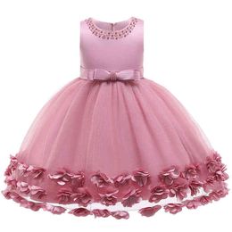 Kids Dresses For Girls Beaded Tutu Princess Dress Flower Girls Dress For Wedding and Party Dress Children Clothing 6 7 8 10 Year G220428