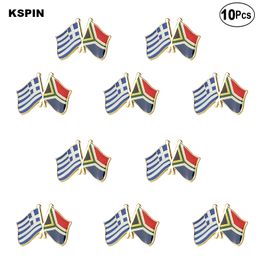 Greece and South Africa Friendship Brooches Lapel Pin Flag badge Brooch Pins Badges 10Pcs a Lot