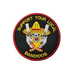 Sewing Notions Support Your Local Bandidos Embroidery Iron On Patches For Biker Jacket Clothing Custom Patch