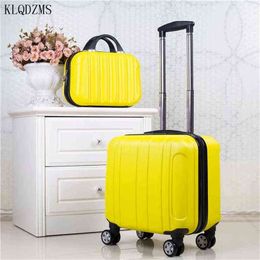 KLQDZMS fashion rolling luggage sets spinner retro suitcase wheels inch women wearing on travel bags password J220707