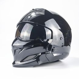 Motorcycle Helmets DOT Approved Cool Full Face Racing Motorbike Glossy Black Motocross Retro Scorpion Removable Chin Helmet